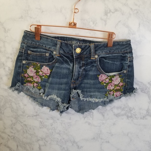 American Eagle Outfitters Pants - American Eagle Embroidered Jean Shorts